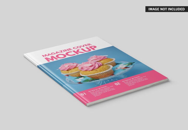 封面美丽的杂志封面模型设计渲染正方形小册子