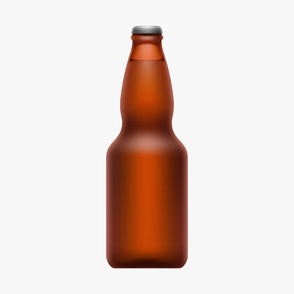 冷真实完整的啤酒瓶棕色隔离玻璃杯瓶子刷新