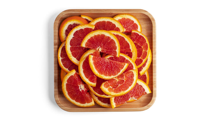片橙色水果隔离桔子色圆形片