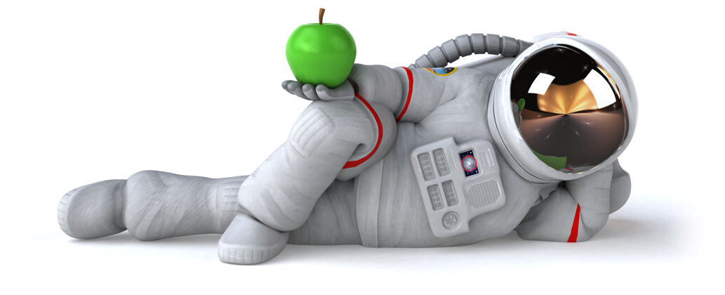 发现有趣的宇航员插图宇航员星系苹果