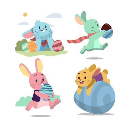 兔子手绘复活节兔子系列兔子手绘分类