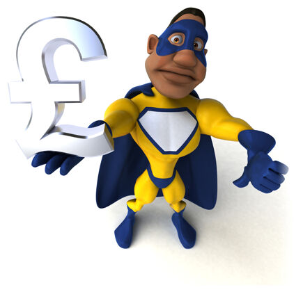 英国有趣的超级英雄插画金融英国商业