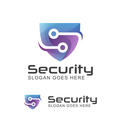 Simple现代标志的创意信的安全技术系统与盾符号SafeLetterMonogram