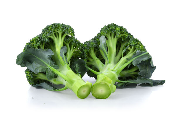 西兰花阻止克里健康的新鲜蔬菜从自然隔离的白色背景配料健康蔬菜