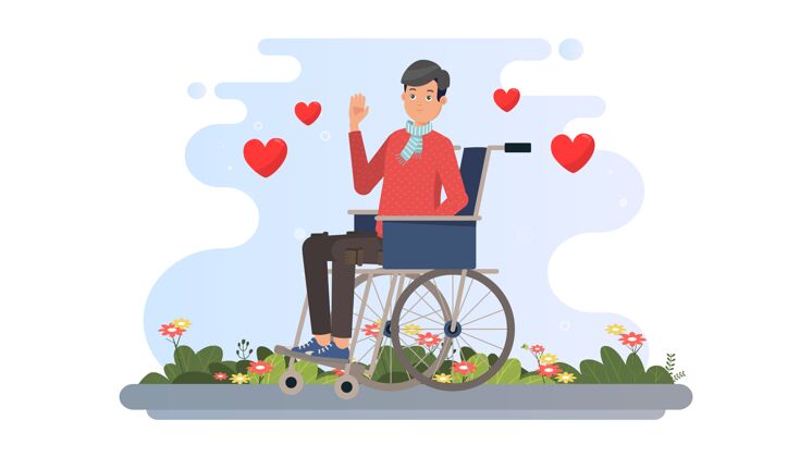 平面设计国际残疾人日插画背景设计国庆节网站