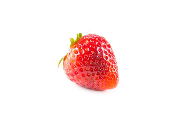 营养白色背景上的新鲜草莓水果单一整体农场