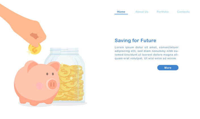 登陆页登陆页为未来概念存钱猪和金币玻璃瓶玻璃硬币金融