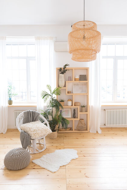 舒适可爱舒适的轻室内设计的公寓室内装饰宽敞现代
