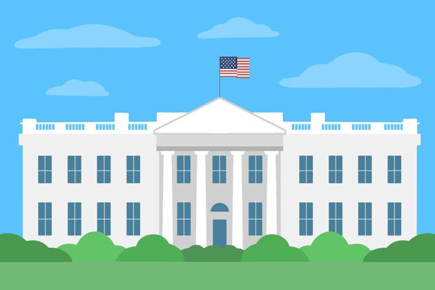 公寓设计白宫平面设计插画白宫华盛顿美国