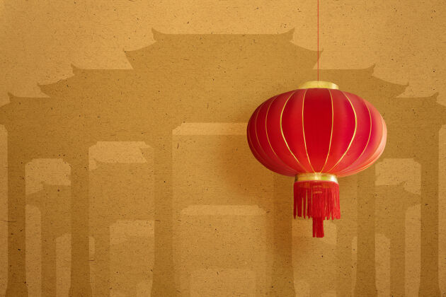 幸运挂在墙上的中国灯笼传统幸运亚洲