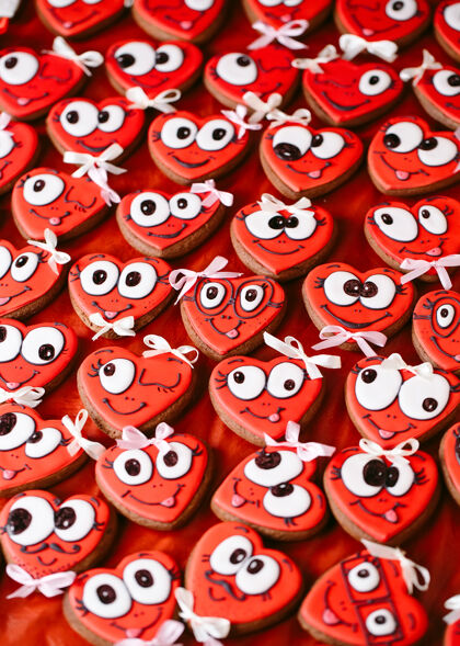 眼睛情人节饼干心情人节用定型饼干装饰糖果聚会