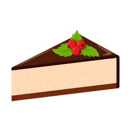 芝士蛋糕巧克力芝士蛋糕配浆果和薄荷叶叶子派薄荷