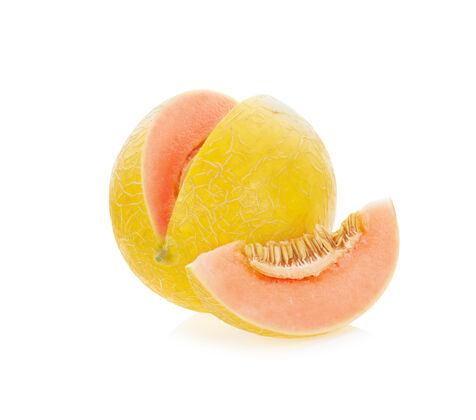 水果把哈密瓜撕成白色块甜瓜蜜露