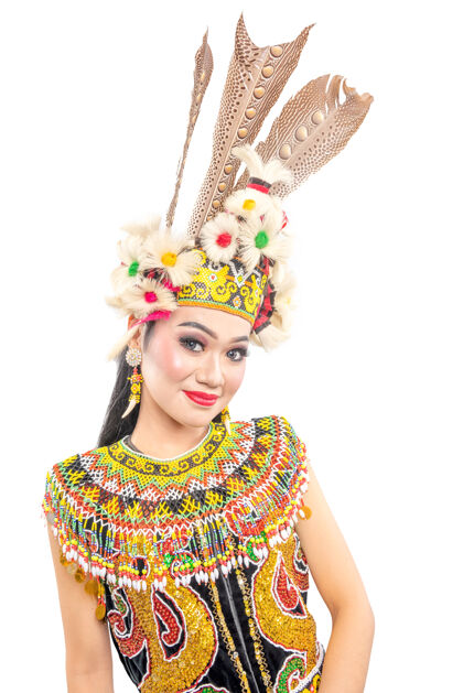 传统东加里曼丹传统舞蹈的舞女娱乐舞蹈时尚