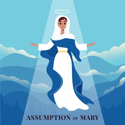 神圣假设玛丽插画手绘平面设计宗教