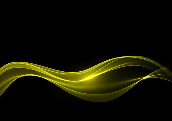 辉光抽象金色豪华波浪背景多彩曲线抽象