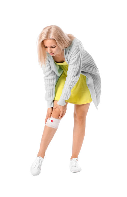 糖白色皮肤愈合缓慢的女人物理腿问题