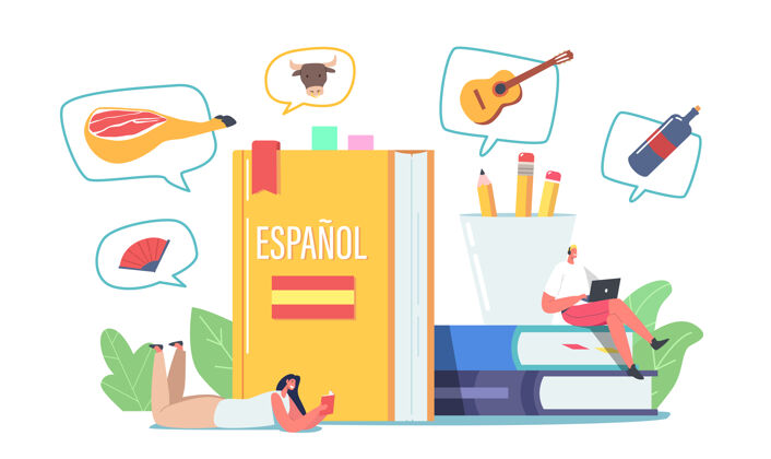 妇女学生学习西班牙语 外语课程距离外国教师