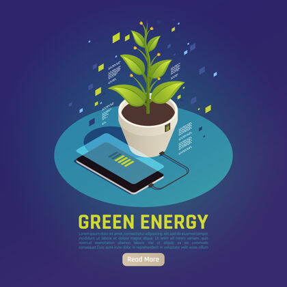 阳光绿色能源等距组成智能手机电池充电使用植物叶片光合作用作为电源设备绿色生态