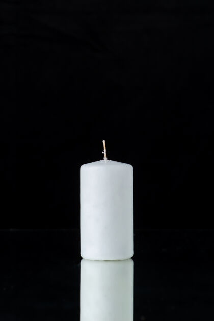 蜡烛黑底白烛正视图黑葬礼白蜡烛