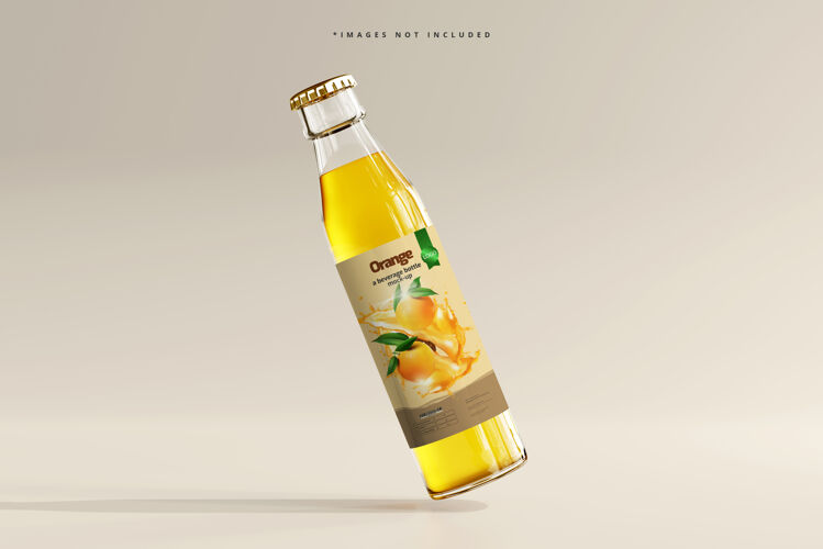 标签玻璃饮料瓶模型品牌透明果汁
