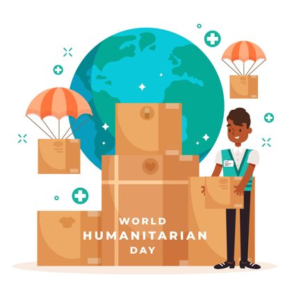国际世界人道主义日插画平面设计地球福利