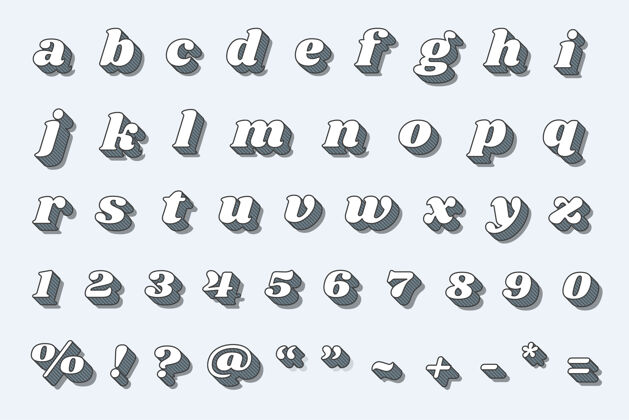 文本复古字母数字集粗体排版字母文字艺术背景