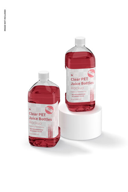 模型64盎司透明宠物果汁瓶模型液体透明包装