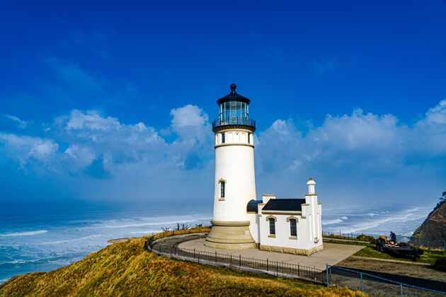 灯塔华盛顿州太平洋沿岸的北头灯塔光夏天海岸