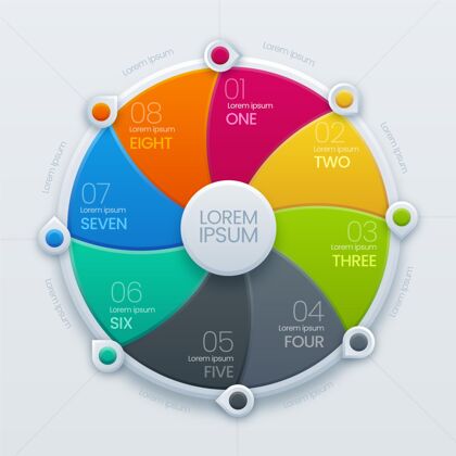 循环真实的圆形图表信息图形模板图形统计信息图模板