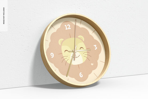 木头挂钟模型 靠着孩子家居装饰钟