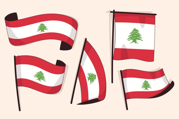 收藏黎巴嫩国旗收藏平面设计套装爱国