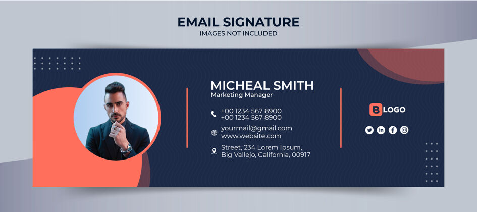 公寓电子邮件签名模板 商业和企业设计信息电子邮件会议