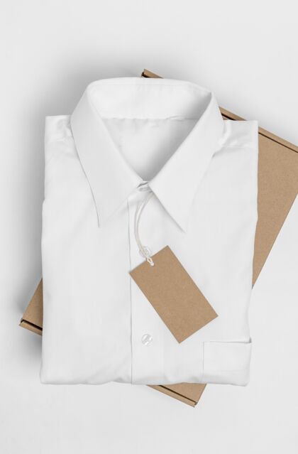 平放环保价格标签和纸板箱与正式衬衫？模型包装模型包装垂直