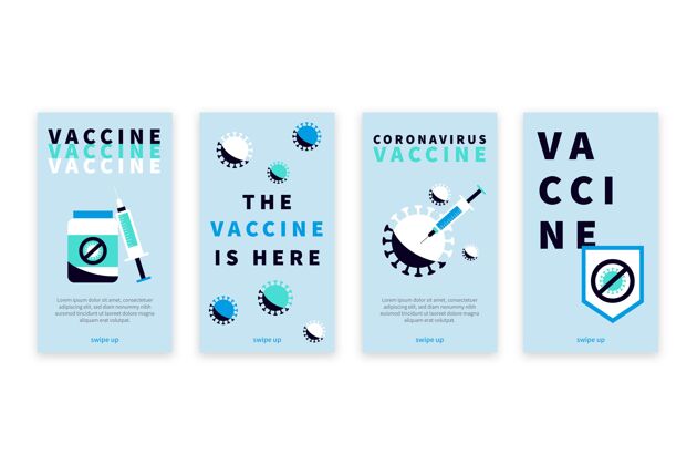疫苗平面设计的instagram故事集病毒健康收集