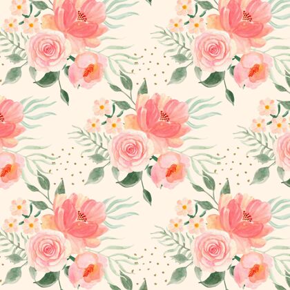 装饰手绘水彩桃色花卉图案花卉植物图案设计