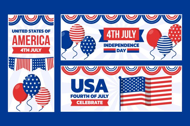 7月4日七月四日-独立日横幅布景竖幅独立日横幅