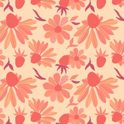 装饰图案桃色花卉图案平面设计花卉花卉