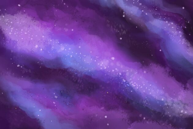 手绘手绘水彩银河背景背景太空银河