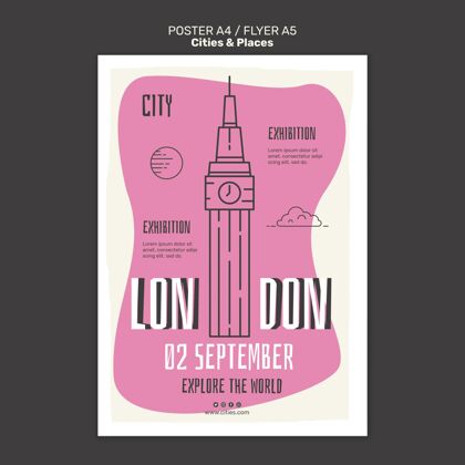 探索城市和地方打印模板旅游海报世界