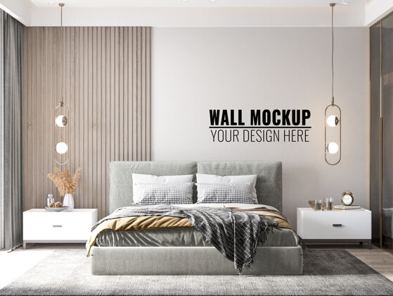 家具室内现代卧室墙壁模型墙壁3d渲染3d
