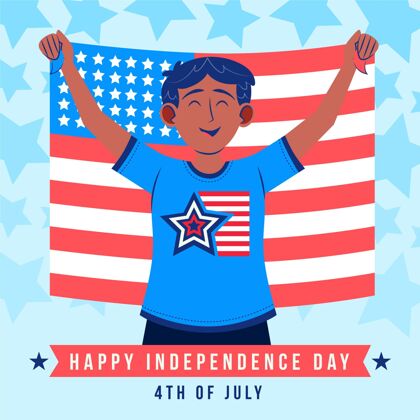 美国七月四日-独立日插画独立日节日平面设计