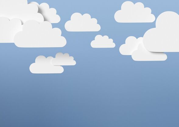 三维蓝色背景的云形状自然云形状俯视图
