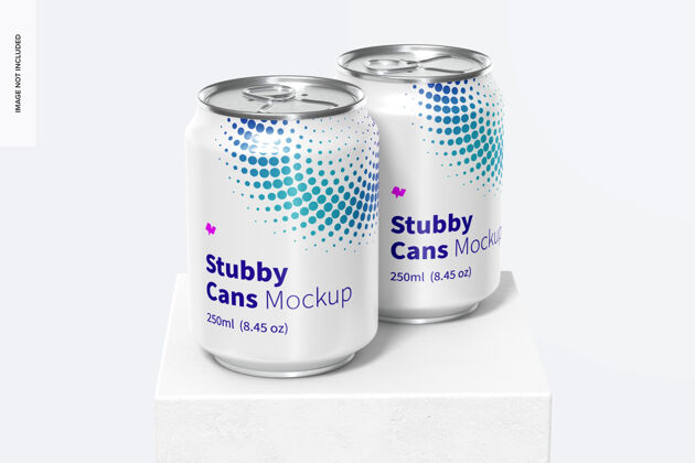 苏打水250ml短筒模型 正视图铝罐品牌设计果汁