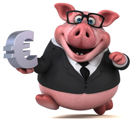 金融有趣的猪三维插图经济商业会计
