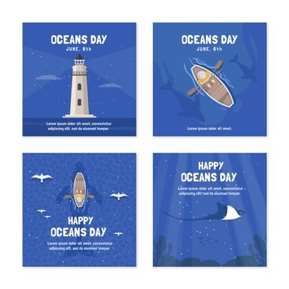 海洋日平面世界海洋日instagram帖子集环境海洋活动