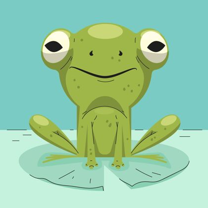 绿色有机平面青蛙插图自然动物野生