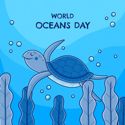 环境手绘世界海洋日插图国际庆典生态