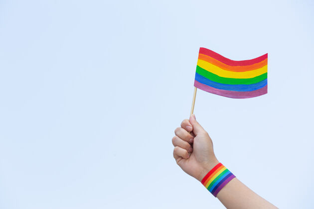 自由彩虹旗为lgbt社区骄傲的概念意识骄傲变性平等