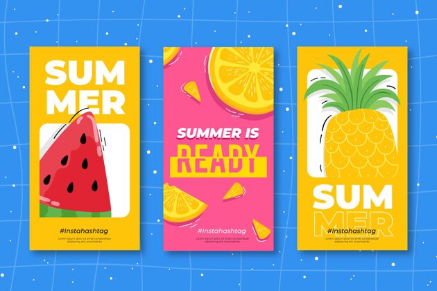 包装手绘夏季instagram故事集夏季夏季收藏
